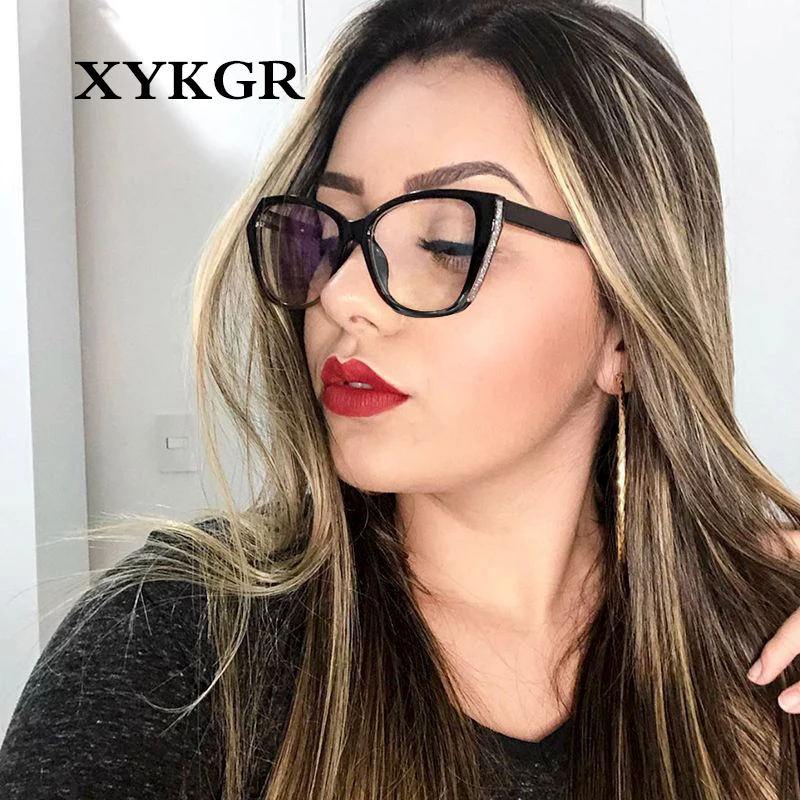 

XYKGR2020 trend cat eye flat mirror female fashion TR90 glasses frame myopia glasses frame radiation protection glasses women