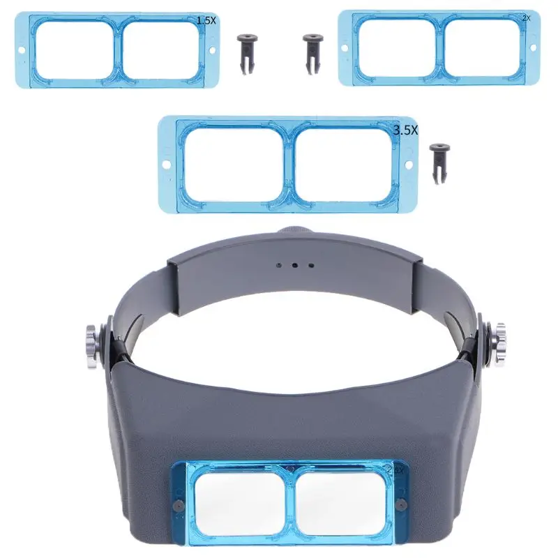 Optivisor Head Magnifier  Eyewear Loupes - 1x-14x 6 Lens Headband Lighted  Magnifier - Aliexpress