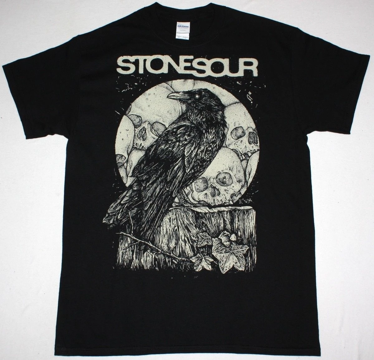 Черная футболка с надписью STONE SOUR CROW ALTERNATIVE METAL COREY TAYLOR SLIPKNOT KORN 2020 модная из 100%