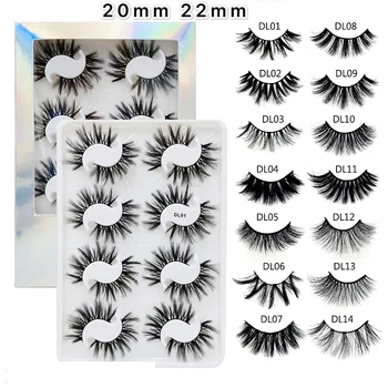 

8 Pairs Dramatic 20mm Thick 3D Mink False Eyelashes Long Fluffy Fake Mink Lashes Full Volume Natural Handmade Eyelash Makeup