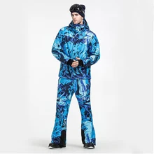Новинка, мужской лыжный костюм, зимняя уличная куртка для сноуборда, водонепроницаемый спортивный Лыжный комплект, зимние штаны, теплая ветрозащитная дышащая одежда