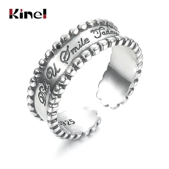 

Kinel Real 925 Sterling Silver Letter Ring Korean Open Bijoux Party Rings Ladies Wholesale Luxury Jewelry Gift 2020 New Hot