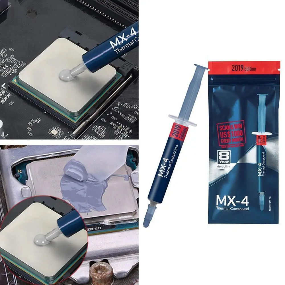 Thermal Paste 4g mx 4 Cooler for GPU Block Cooling Cpu Heatsink Plaster Dissipative Compound Silicone |