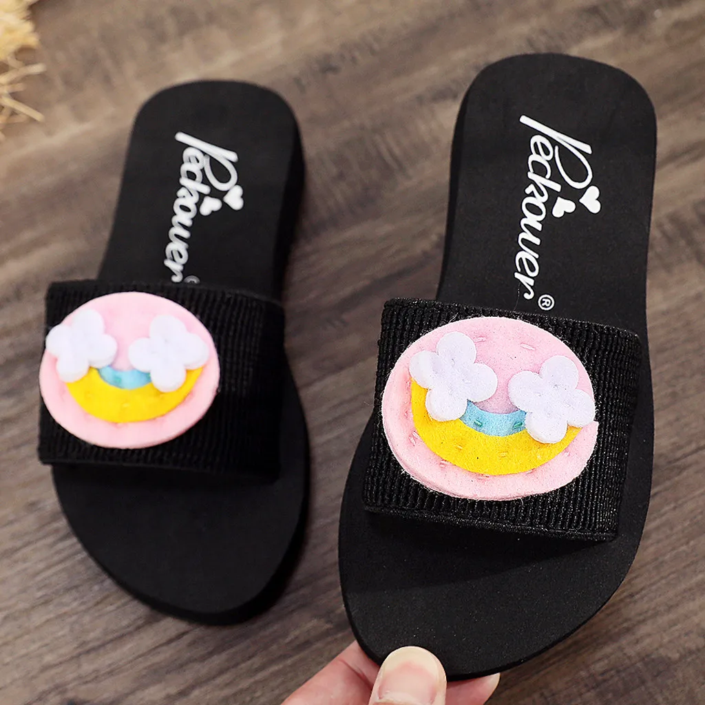 Compadecerse tela Concesión Zapatillas de casa de verano para niños y niñas, chanclas de baño de Corea  con flores a la moda, sandalias casuales, zapatos antideslizantes @ 4 -  AliExpress