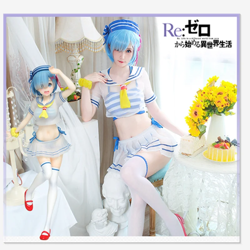 Аниме Rem Косплей Костюм женский сексуальный костюм моряка Re Life в другом мире от