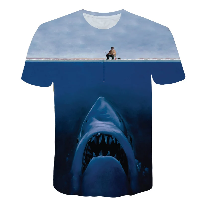 Футболка с 3D рисунком для мальчиков и девочек футболка с водным принтом «космическая галактика, морская Рыбка, Кит» Мужская футболка с длинными рукавами г. Летняя Брендовая детская одежда