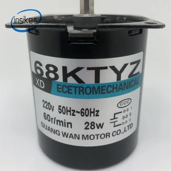 

68KTYZ AC 220V 28W 50/60HZ 2.5RPM 5RPM 10RPM 15RPM 20RPM 30RPM 50RPM 60RPM 80RPM 110RPM AC Permanent Magnet Synchronous Motor