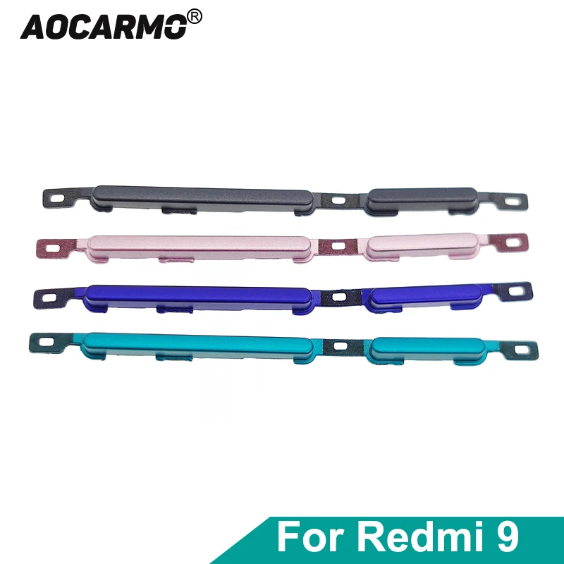

Aocarmo For Xiaomi Redmi 9 Power On Off Button + Volume Up Down Buttons Side Switch Key Replacement Part