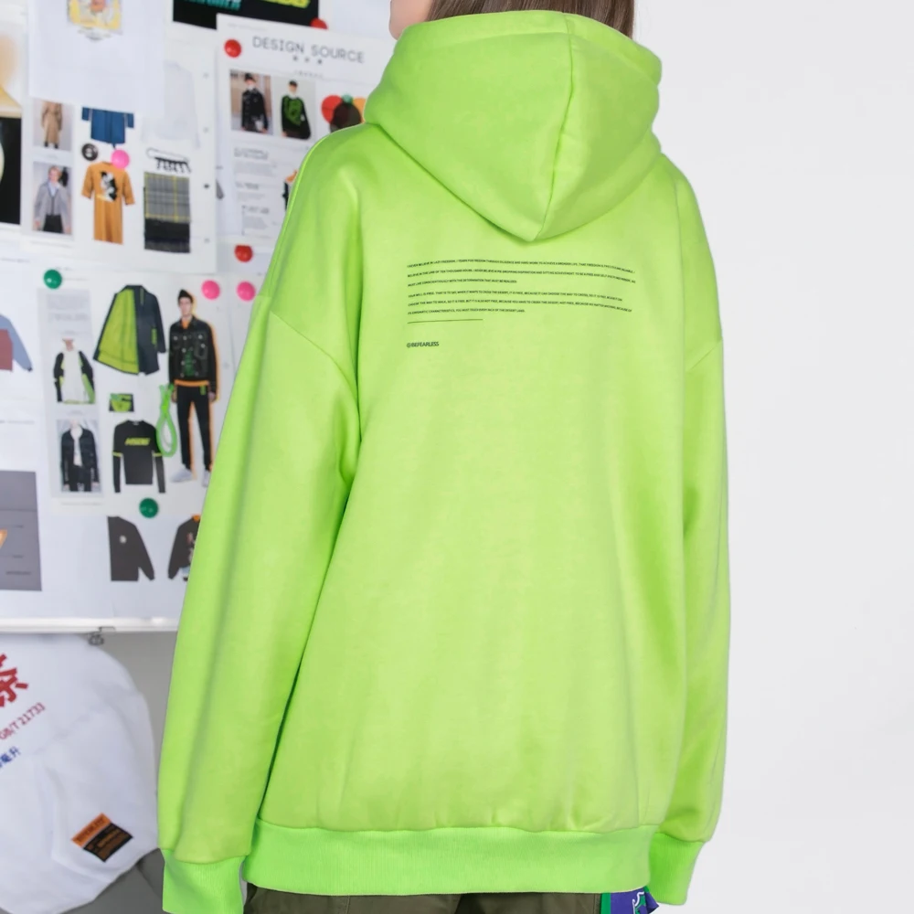 OSCN7 High Street печати флисовая толстовка женщина осень уличная плюс бархатные толстовки оверсайз женщины 8033A