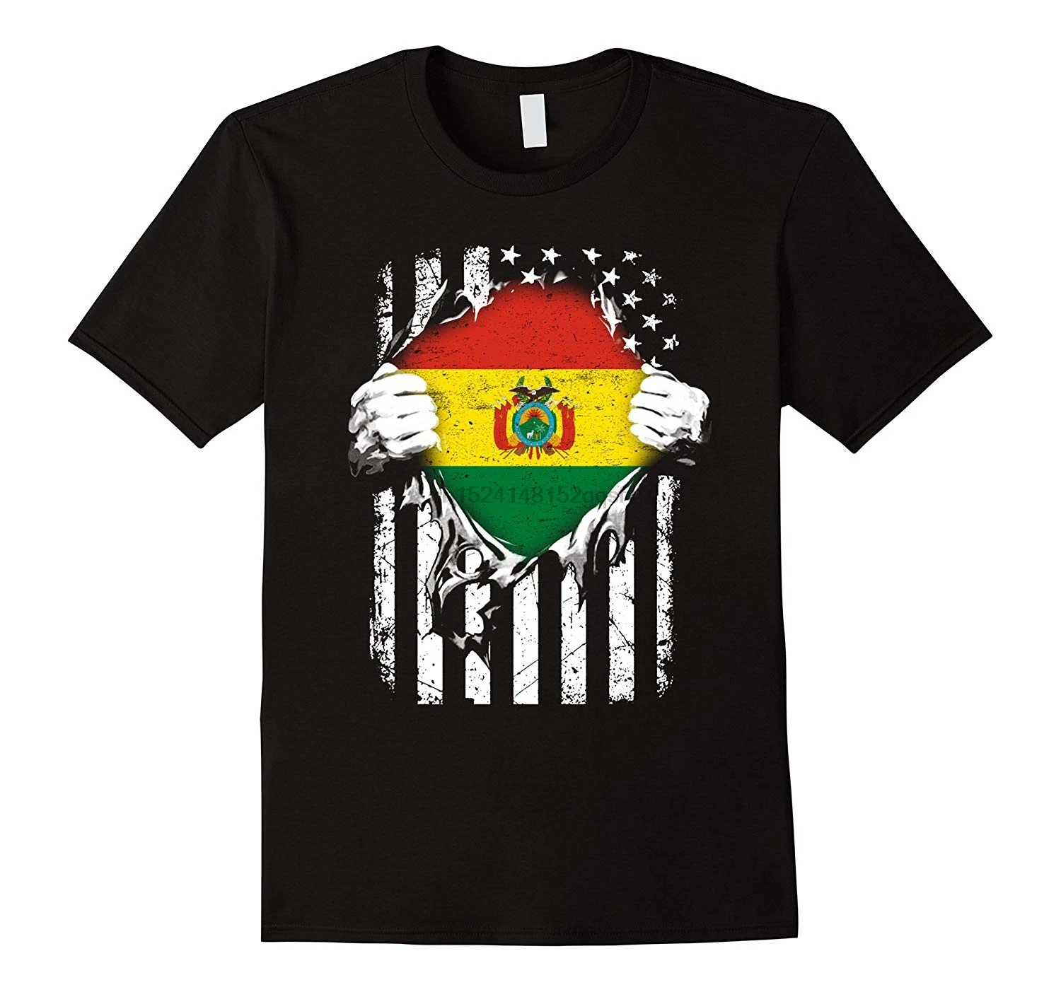 Мужская футболка с суперболивийским сердцем флагом американского патриота