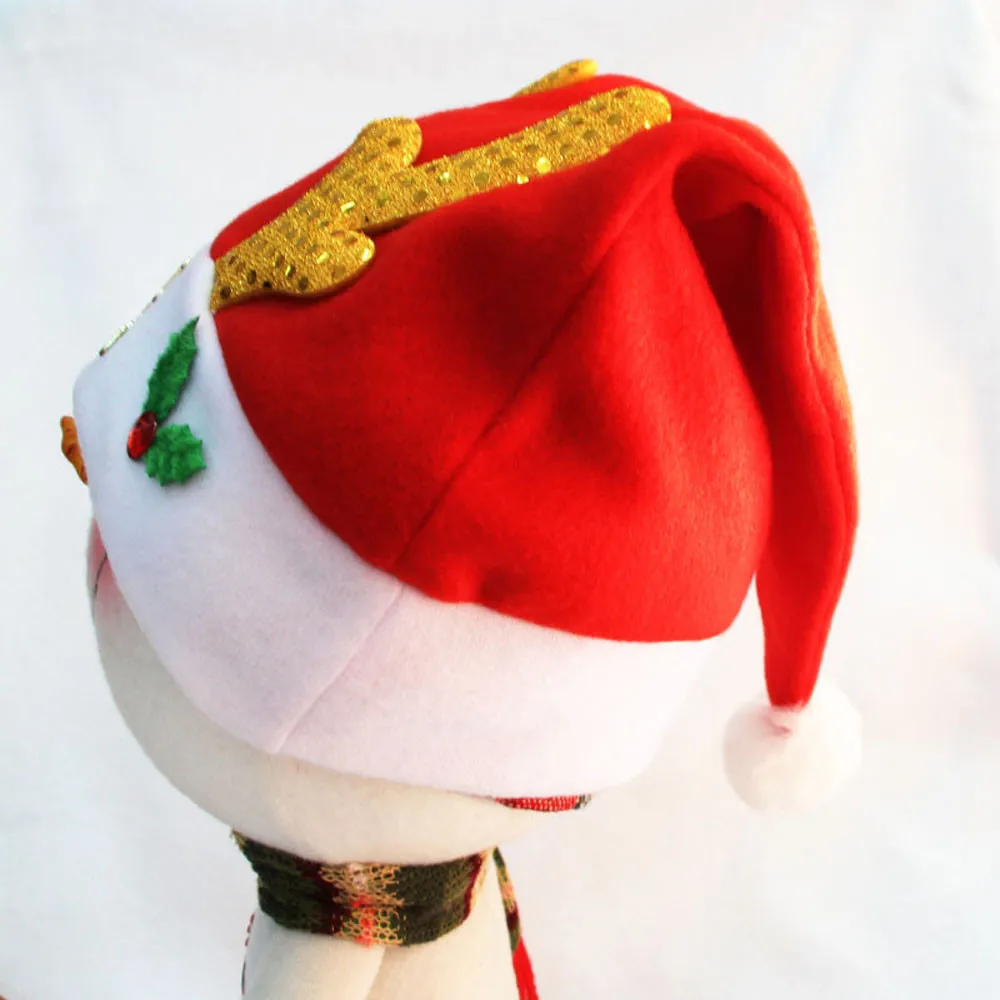 L5 Рождественская вечеринка шляпа оленя Санты красный и белый колпачок для Санта Клауса костюм* natal navidad Рождество Прямая поставка