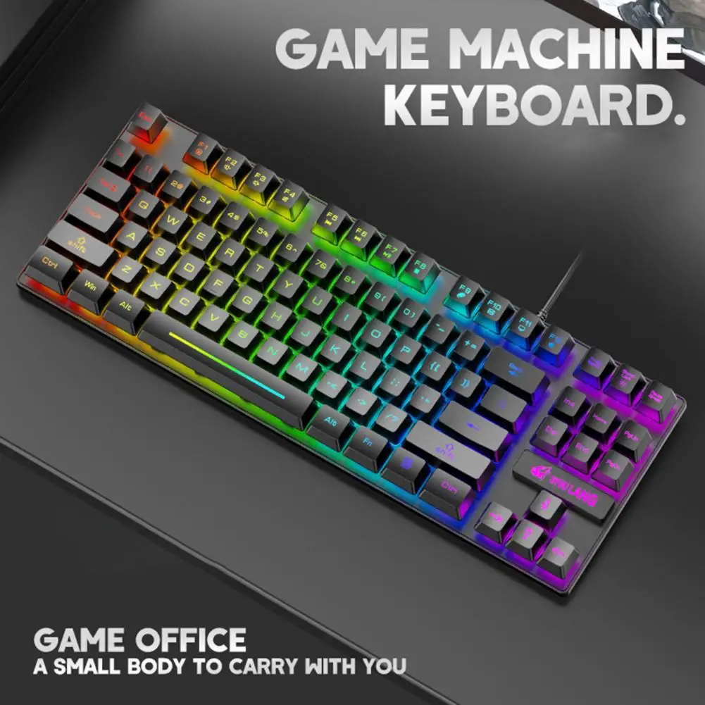 87 Keys K16 Keyboard Wired Waterproof Backlit RGB Color Mechanical Keyboard Computer Accessory