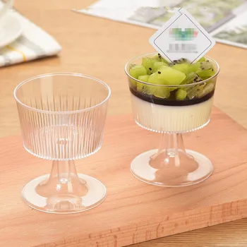 

50pcs Wedding birthday Christmas party favors creative dessert cups 120ml transparent pudding jelly yogurt cake wine plastic cup
