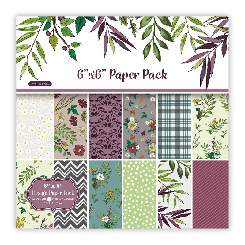 

KLJUYP 12 Sheets Flowers Scrapbooking Pads Paper Origami Art Background Paper Card Making DIY Scrapbook Paper Craft