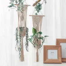 macrame wall hanging planter hangers air plant hanger holder balcony decoration wall planter pot woven basket bohemian makrama
