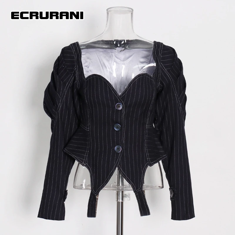 ECRURANI Лоскутные Полосатые повседневные