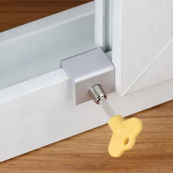 

1pcs Door Window Lock Restrictor Aluminum Children Security Window Cable Limit Lock Safety Key Lock For Home