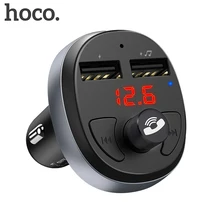 HOCO автомобильное зарядное устройство для iPhone мобильный телефон громкой связи fm-передатчик Bluetooth автомобильный комплект lcd MP3-плеер двойной USB Автомобильное зарядное устройство для телефона