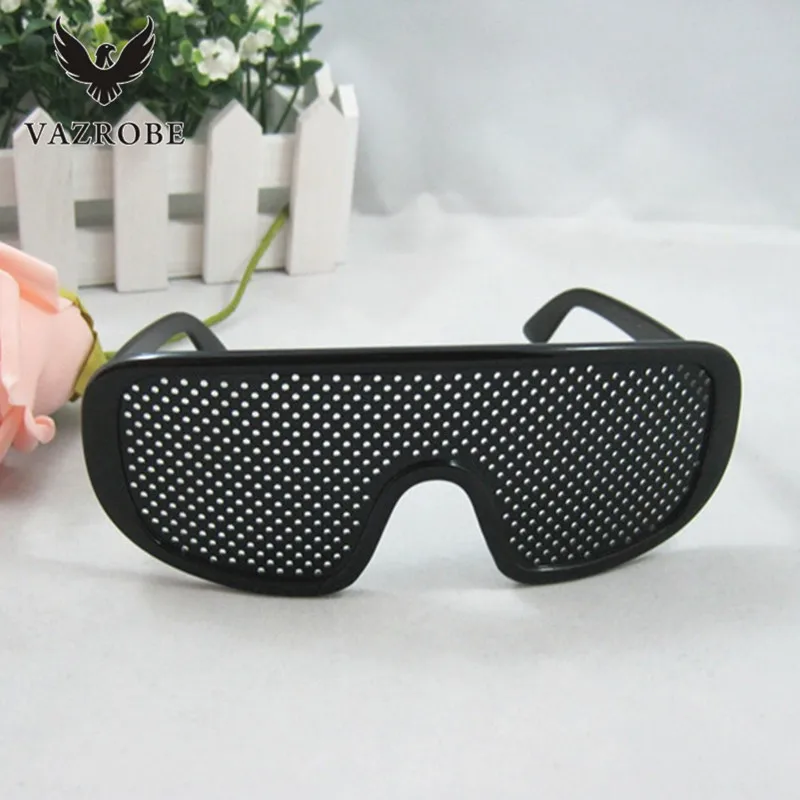 Vazrobe очки с отверстиями 2 шт./партия черные противоутомляющие солнцезащитные очки с мелким отверстием против близорукости очки Высокое качество пластик - Цвет линз: Черный