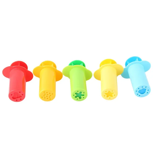 5 Pieces/Set Dough Extruders Set Assorted Designs Novelty DIY Plasticine  Squeeze Making Playdoh Tool for