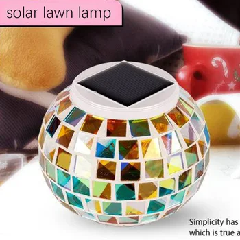 

Battery Powered Lantern Desktop Solar Lawn Lamp Rechargeable Party Garden Lights Mosaic Glass Ball Led Outdoor Waterproof Indoor
