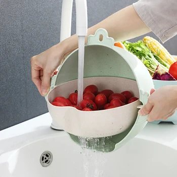 

Creative Melon Fruit And Vegetable Basket Kitchen Special Tool 360 Degree Rotating Drainer Washing Fruit Sieve Food Container