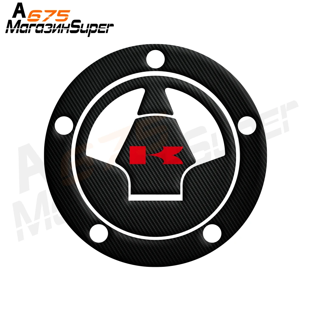 

3D Carbon Fiber Tank Gas Cap Pad Filler Cover Sticker Decals Fit KAWASAKI Z1000 Z1000SX Z800 Z750 Z250