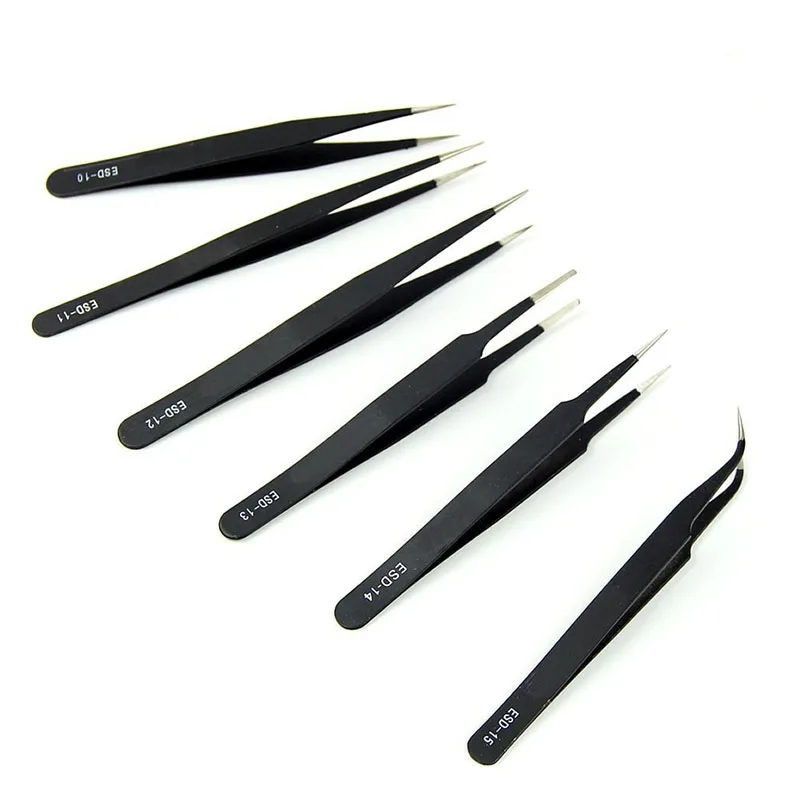 6pcs BGA Stainless Steel Tweezers Maintenance Tools Industrial Precision Curved Straight Repair Nail Art Gel | Красота и здоровье