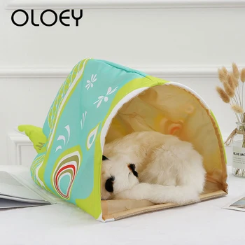 

Warm Dog Bed Pet Dog House Soft Suitable Fleece Cat Dog Bed House for Dog Cushion Cat Sleeping Bag Nest