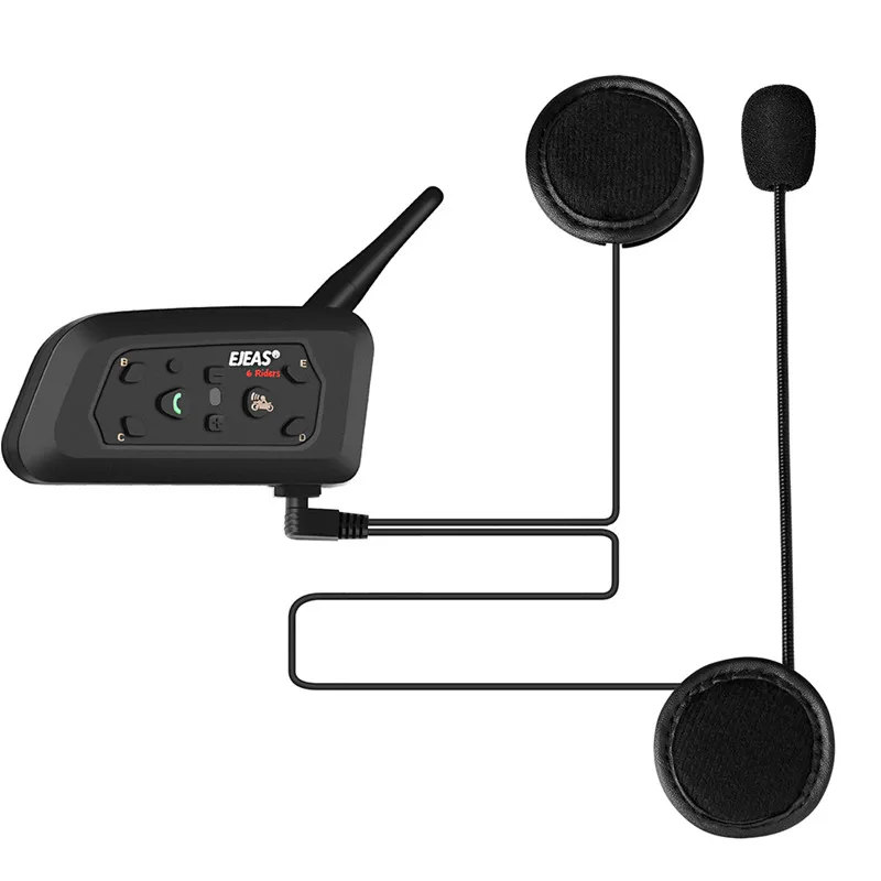 Мотоциклетный шлем Bluetooth гарнитура Интерком 6 всадников 1200 м беспроводной BT переговорные Мотоциклы шлем гарнитуры Vnetphone V6 Pro