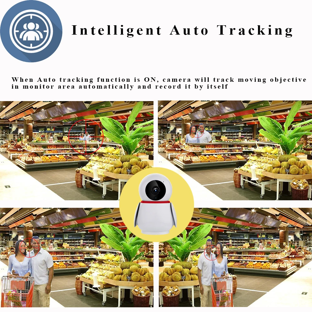 720P WIFI Camera Wireless PTZ Home Security Camera Support Onvif H.264 Infrared 3.6 mm lens auto track CCTV Camera Baby Monitor