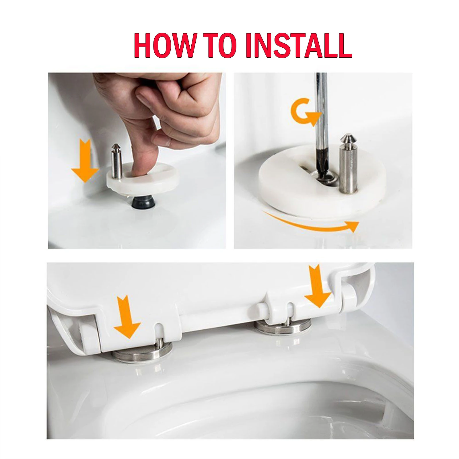 Toilet Seat Hinge Fittings toilet lid hardware For Most Top Fix Hinge Standard Toilet Seats Replacement Hinges Well Nuts Accessories 2pcs