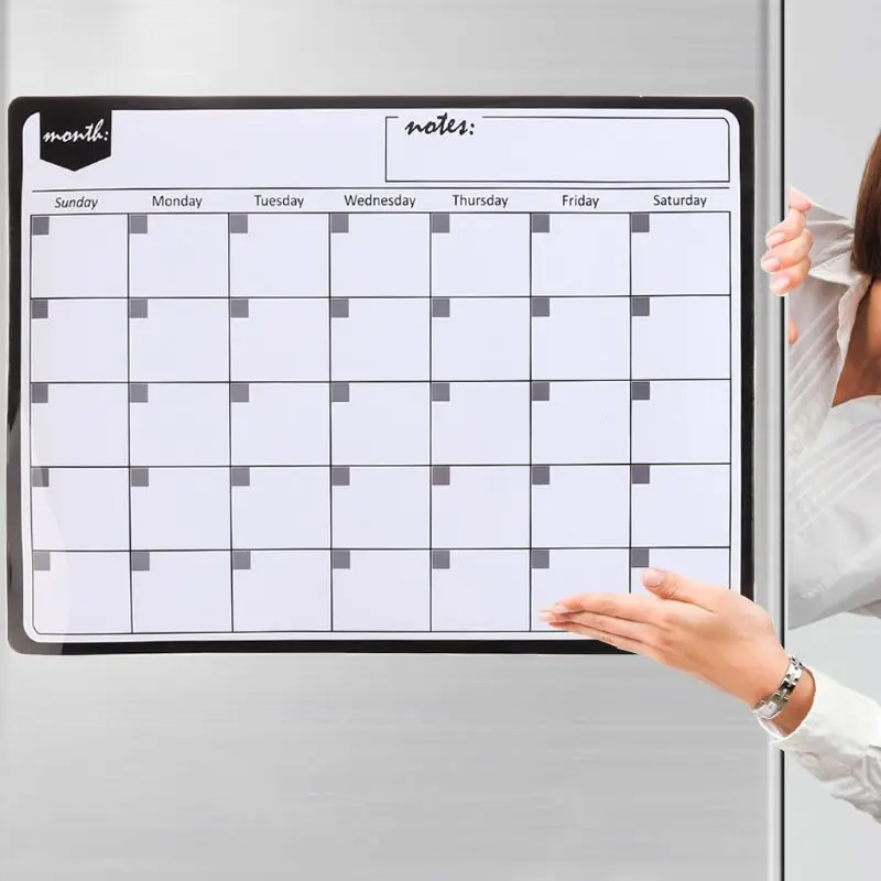 A3 Monthly Planner Magnetic Whiteboard Fridge Magnets Drawing Message Remind Pad M0XB