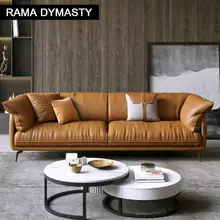 Moderne minimalistischen wohnzimmer leder sofa kleine wohnung sofa set kombination