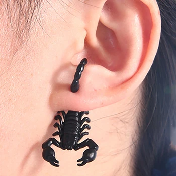 

1 Pair Punk Style Gothic 3D Animal Metal Animal Scorpion Ear Stud Earrings Men Women Fashion Jewelry