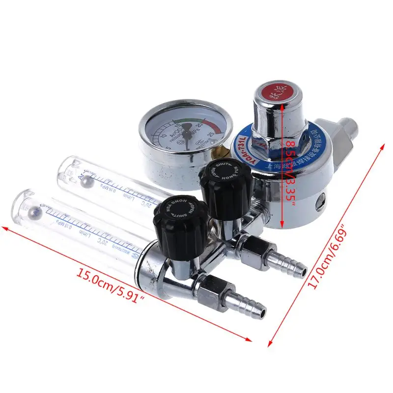 

AR/CO2 Regulator Welding Gas Pressure Reducing Valve Pressure Reducer Dual Pipe