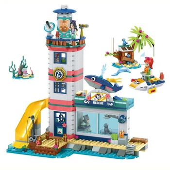 

New Girl Friends Lighthouse Rescue Center Model Building Block Bricks - Christmas Toys For Children 41380