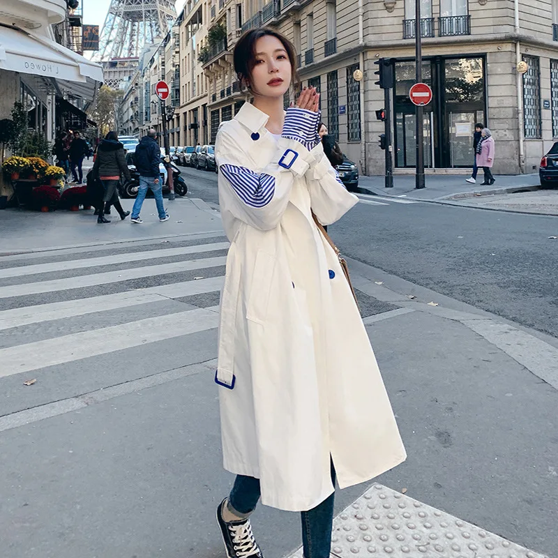 

Spring And Autumn New Style Joint Trench Coat Women's Casual Style Korean-style Loose-Fit Slimming Mid-length Elegant Slim Fit S