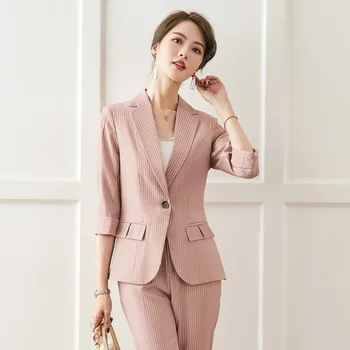 

Business Lady Uniform Female Elegant Women Suit Set Two Piece Office Work Pant Suits Pants Jacket Big Size