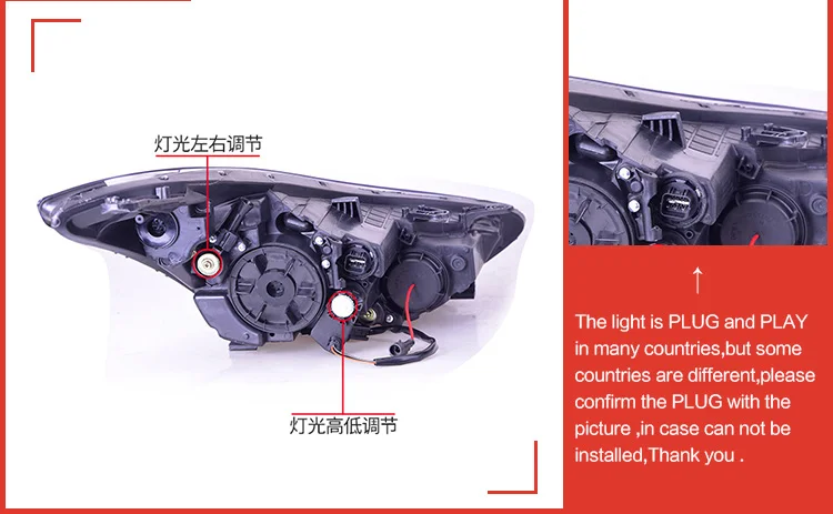 Головной светильник s для автомобиля hyundai Elantra 2011- DRL Дневной ходовой светильник светодиодный Биксеноновая лампа противотуманный светильник s тюнинг автомобильные аксессуары