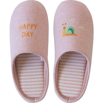

Winter Warm Women Slippers happy day snails fox Animal Fur Home Shoe Female Girl Nonslip Memory Foam Cotton House Slippers