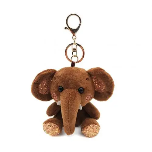 Плюшевый слон, мягкая мини кукла, подвеска, брелок, брелок, держатель, сумка, Декор, животные, пушистый медведь, игрушка, подарки, сумка, брелок для ключей - Цвет: Coffee