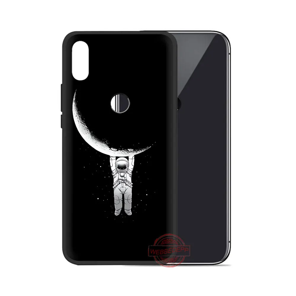 Чехол для телефона для Xiaomi Redmi Note 7 8 4A 5A 6A 7A 4X5 6 8 K20 Pro Plus S2 Мягкая обложка 97N черный, белый цвет с Луной и звездами Космос астронавт - Цвет: 4