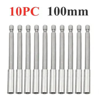 

10pcs/set Hex Shank Magnetic Extension Socket Drill Bit Holder 1/4" Hex Power Tools Multiple Specifications Hex Power Tools