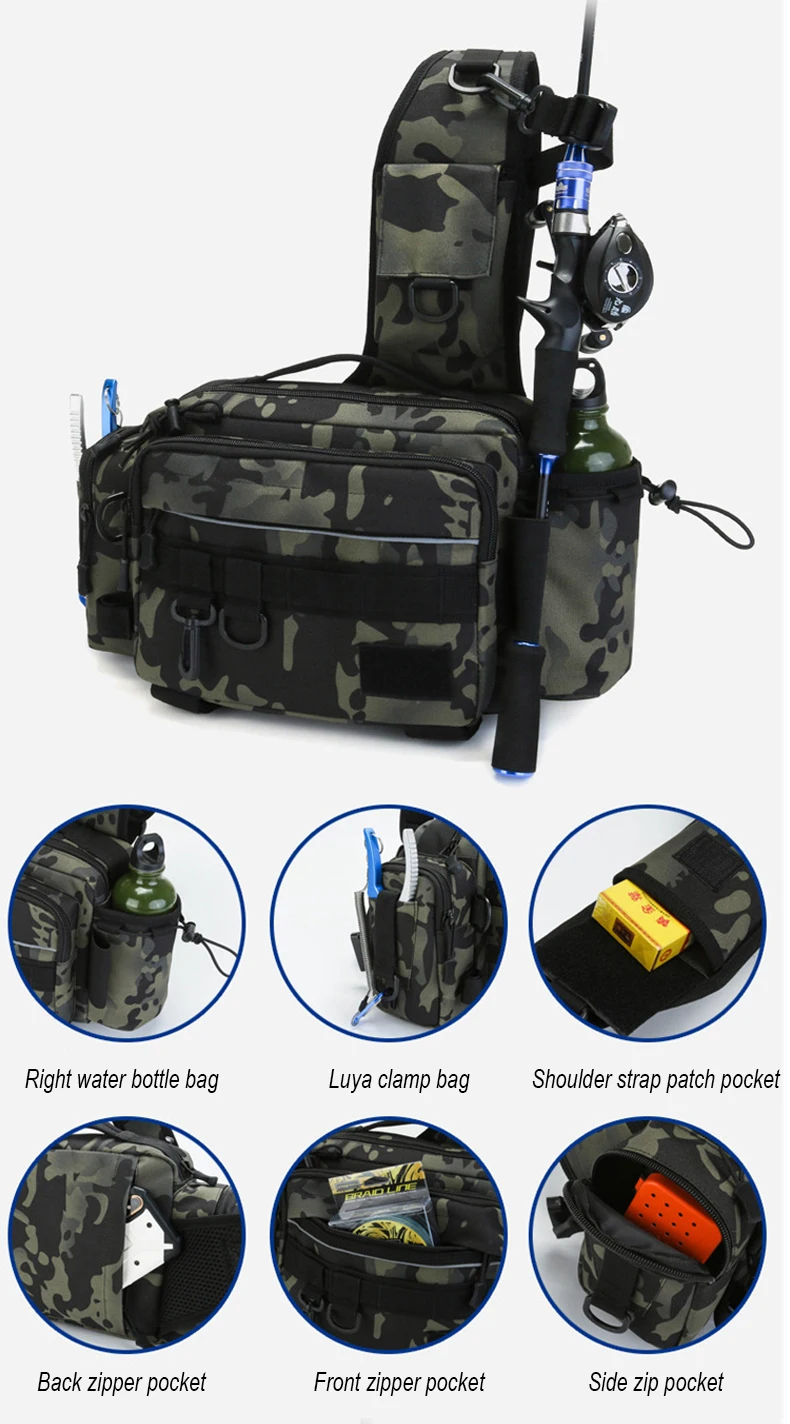 one shoulder fishing bag