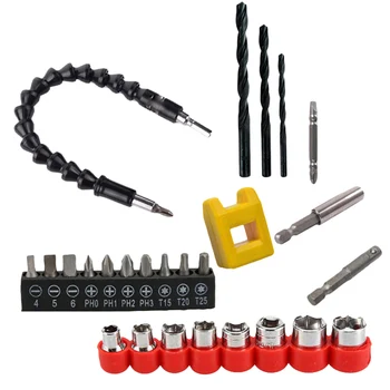 

Hex Sockets Bits Electric Screwdriver Head Set Flexible Extension Shaft Hand Tools Kit DNJ998
