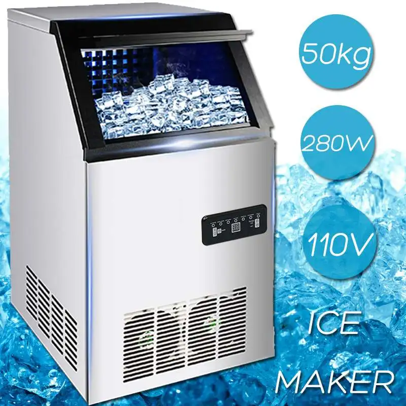 

Efficient 50KG /24H 110V US Plug Electric Automatic Cube Ice Maker Commercial or Home Use Ice Making Machine 280W Ice Maker