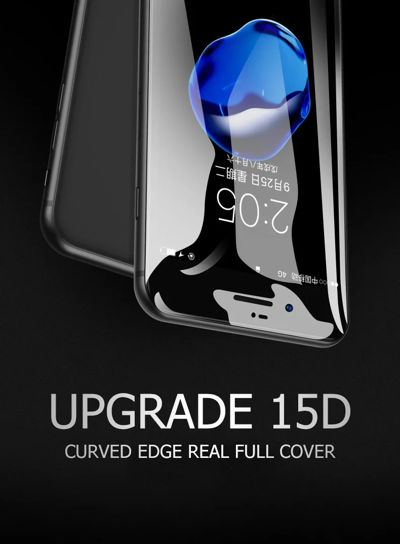 15D Arc полное покрытие, защитное закаленное стекло для Iphone 11 Pro Max, Защитное стекло для экрана для Iphone Xs Max Xr X 8 7 6s 6 Plus