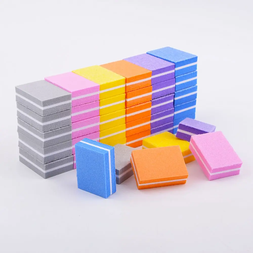 

20pcs/lot Double-sided Mini Nail File Blocks Colorful Sponge Nail Polish Sanding Buffer Strips Nail Polishing Manicure Tools