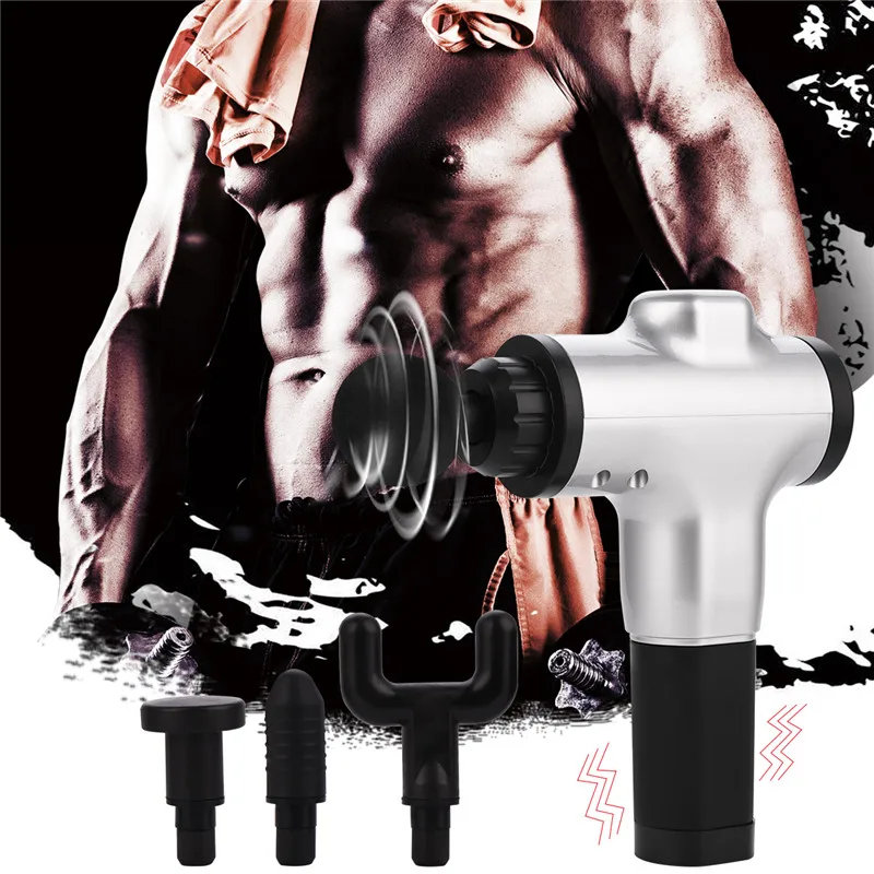 

4 in 1 Electric Massage Gun Relief Muscle Pain Fascia Gun Handheld Body Massager Deep Tissue Percussion Massage Machine Sport 46